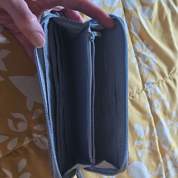 Vera Bradley Quilted Floral Wallet - Gray and Pink - Picture 3 of 4